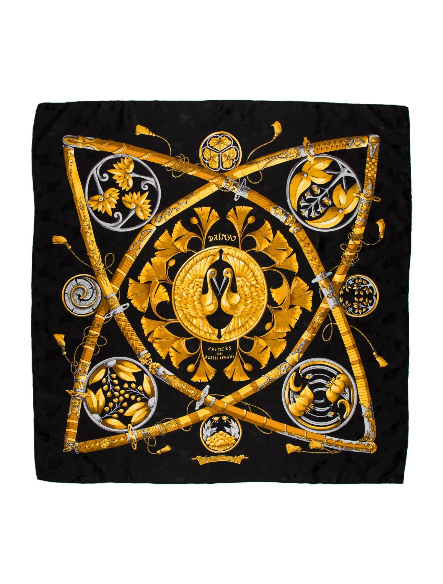 Hermès Daïmyo Princes du Soleil Levant Jacquard Silk Scarf